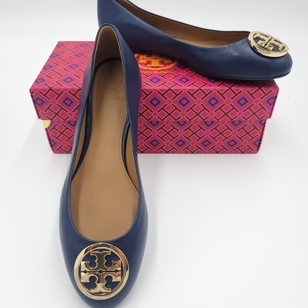 Tory Burch Benton 2 Ballet Flat Royal Navy - Picture 8 of 9